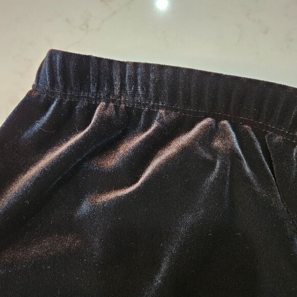 Chico's Black Velvet Pull On Elastic Waist Stretch Wide Leg Pants Size 3 or XL - Picture 4 of 9